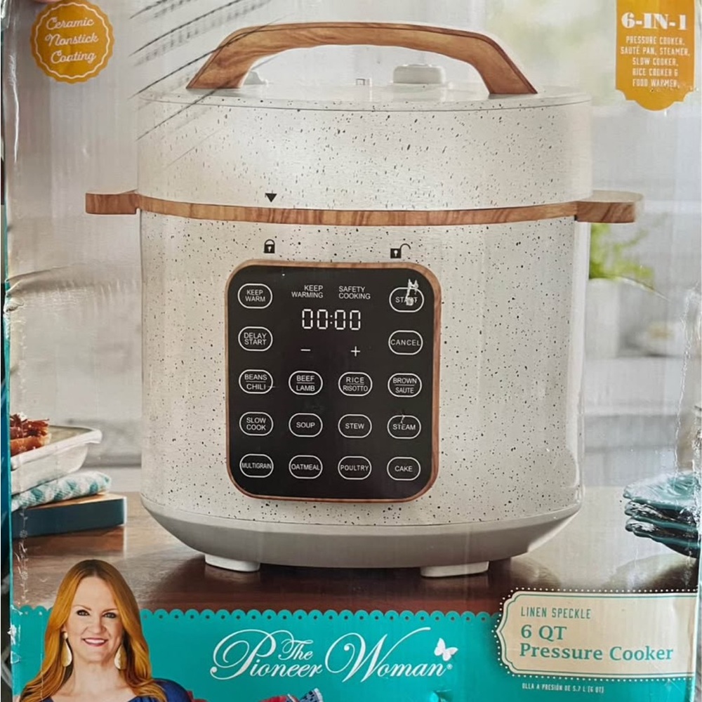 The Pioneer Woman Speckled White Pressure Cooker